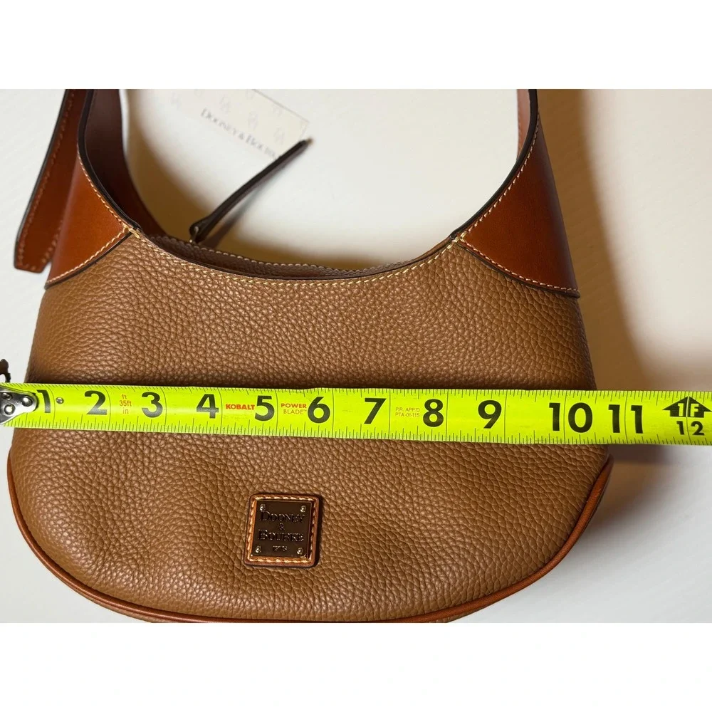 Dooney & Bourke Hobo Bag Brown Pebble Grain Leather Shoulder Purse Small Womens